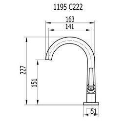 Torneira De Lavatório alta 1195 C222 Bella Classica  Cromada Fani - 2