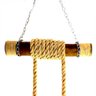Lustre Luminária Pendente Rustico Retro Toco Eucalipto Sisal - 5