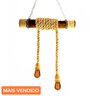 Lustre Luminária Pendente Rustico Retro Toco Eucalipto Sisal - 1