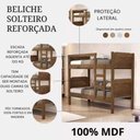 Ver imagem 2 de Beliche Bicama Solteiro Padrão Escada Grade Proteção Vira 2 Camas Castanho