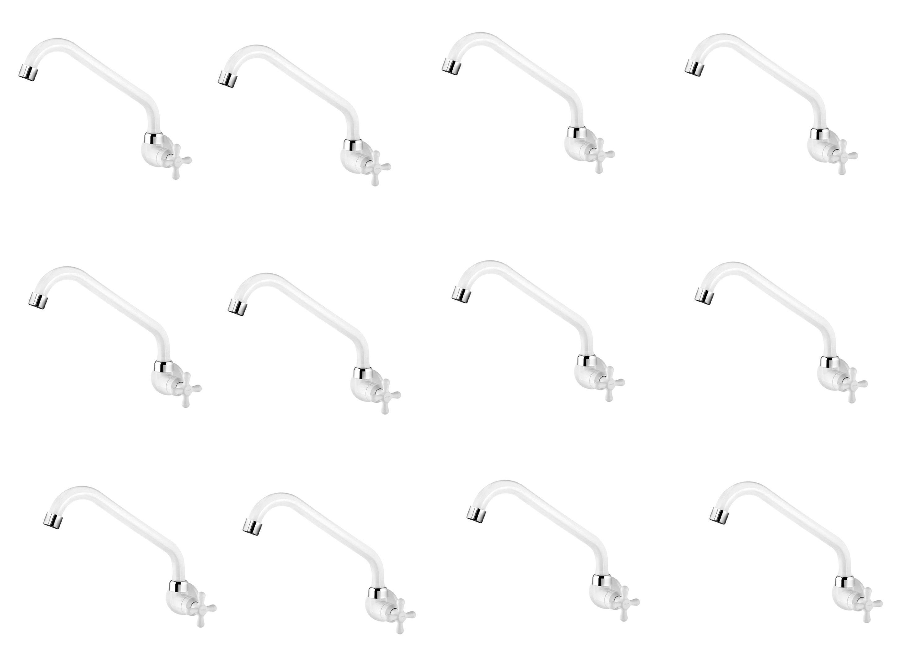 Torneira Bica Móvel para Parede Longa Pvc Viqua Marujá - Kit C/12un - 1