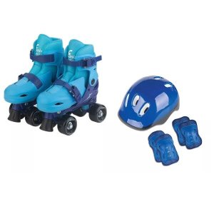 Patins 4 Rodas Ajustáveis com Acessórios Fenix PK-01 Azul - 30,33