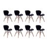 Kit 08 Cadeiras Estofada Jantar Charles Eames Eiffel Slim Wood Confort Preto - 1