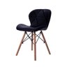 Kit 08 Cadeiras Estofada Jantar Charles Eames Eiffel Slim Wood Confort Preto - 3