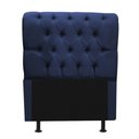 Ver imagem 3 de Kit Cabeceira + Calçadeira Baú Capitonê Livia 100cm Solteiro Para Cama Box Suede Azul Marinho - Gat