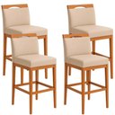 Ver imagem 1 de Kit 4 Banquetas Alta Cozinha Gourmet Conforto Linho:Linho Bege
