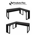 Ver imagem 7 de Mesa L Escritório Industrial 1,50m X 0,70m Pés Metal F5 Cor:preto