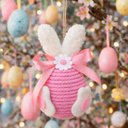 Ver imagem 3 de Pendente Ovinhos Coelho Páscoa Enfeite Decorativo de 13x8cm