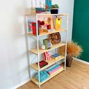 Ver imagem 2 de Estante Style Ample 5 Prateleiras Industrial Natural e Branco