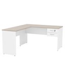 Ver imagem 4 de Mesa de Canto em L para Escritório 1.60x1.50 com Gaveteiro - Dubai/branco