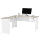 Ver imagem 3 de Mesa de Canto em L para Escritório 1.60x1.50 com Gaveteiro - Dubai/branco