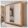 Guarda Roupa Casal 4 Gavetas 3 Portas Espelhos 8 Pés Marrom - 3