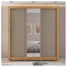 Guarda Roupa Casal 4 Gavetas 3 Portas Espelhos 8 Pés Marrom - 2