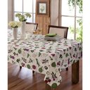 Ver imagem 1 de Toalha de Mesa Quadrada 140x140cm Beringela Impermeável Bege