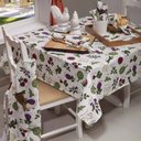 Ver imagem 2 de Toalha de Mesa Quadrada 140x140cm Beringela Impermeável Bege