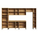 Ver imagem 3 de Armário Cozinha com Balcão e Tampo 16 Portas 3 Gavetas Nice Plus 100% Mdf Amêndoa e Chumbo - Pnr Mó