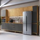 Ver imagem 2 de Armário Cozinha com Balcão e Tampo 16 Portas 3 Gavetas Nice Plus 100% Mdf Amêndoa e Chumbo - Pnr Mó