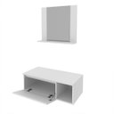 Ver imagem 3 de Kit Lavabo Suspenso com Cuba e Espelho Branco Tecno Mobili