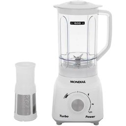 Liquidificador Mondial Turbo Power L-99 Wg 2,2 Litros com Filtro e 3 Velocidades 500 W - Branco - 2 Liquidificador Mondial Turbo Power L-99 Wg 2,2 Litros com Filtro e 3 Velocidades 500 W - Branco - 2