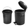 Lixeira Preto Fosco de Ferro Com Pedal Cesta de Lixo 12 Litros Casa  - 1