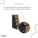 Ver imagem 5 de Armário de Arquivo Artany 4 Gavetas MDP 47cm Nogal e Preto