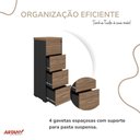Ver imagem 4 de Armário de Arquivo Artany 4 Gavetas MDP 47cm Nogal e Preto