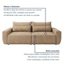 Ver imagem 6 de Sofá Retrátil 4 Lugares 250cm com Almofadas e Base em Madeira Maciça Hope