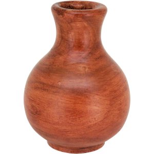 Vaso de de Madeira Natural Marrom 13 X 17cm Home &amp; Co