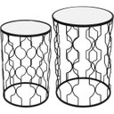Ver imagem 1 de Jogo 2 Mesas Decorativa Canto Sala Lateral Home&co Metal Preto