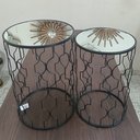 Ver imagem 6 de Jogo 2 Mesas Decorativa Canto Sala Lateral Home&co Metal Preto