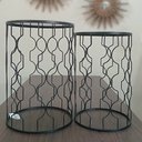 Ver imagem 5 de Jogo 2 Mesas Decorativa Canto Sala Lateral Home&co Metal Preto