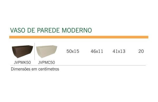 Vaso Japi Polietileno Parede Moderno Jardinagem Vertical M - Marrom - 3