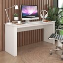 Ver imagem 1 de Mesa Escrivaninha de Escritório 1,60m Badesh Office Cor Branco - Fellicci Móveis