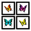 Ver imagem 1 de Quadro Decorativo Composê 40x40 Cm Borboletas