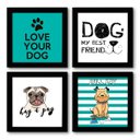 Ver imagem 1 de Quadro Decorativo Composê 40x40 Cm Cachorros Dog