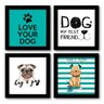 Quadro Decorativo Composê 40x40 Cm Cachorros Dog - 1