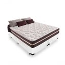 Ver imagem 1 de Cama Box Casal Bipartido 138 Tecido Branco com Colchão Little Angel Bello Box Mola 62x138x188