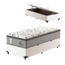Ver imagem 1 de Cama Box Baú Solteiro King Branco + Colchão Ouro - 96cm