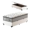 Cama Box Baú Solteiro King Branco + Colchão Ouro - 96cm - 1