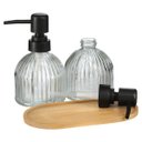 Ver imagem 2 de Kit Lavabo Banheiro Porta Sabonete Líquido Bandeja Dispenser