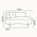 Ver imagem 3 de Sofá Orgânico 2 Lugares C/2 Almofadas Curvo Sala Recepção Luna Boucle Preto - Montanaris Decor