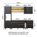 Ver imagem 4 de Armário de Cozinha Completa 260cm Preto Reims Madesa 04