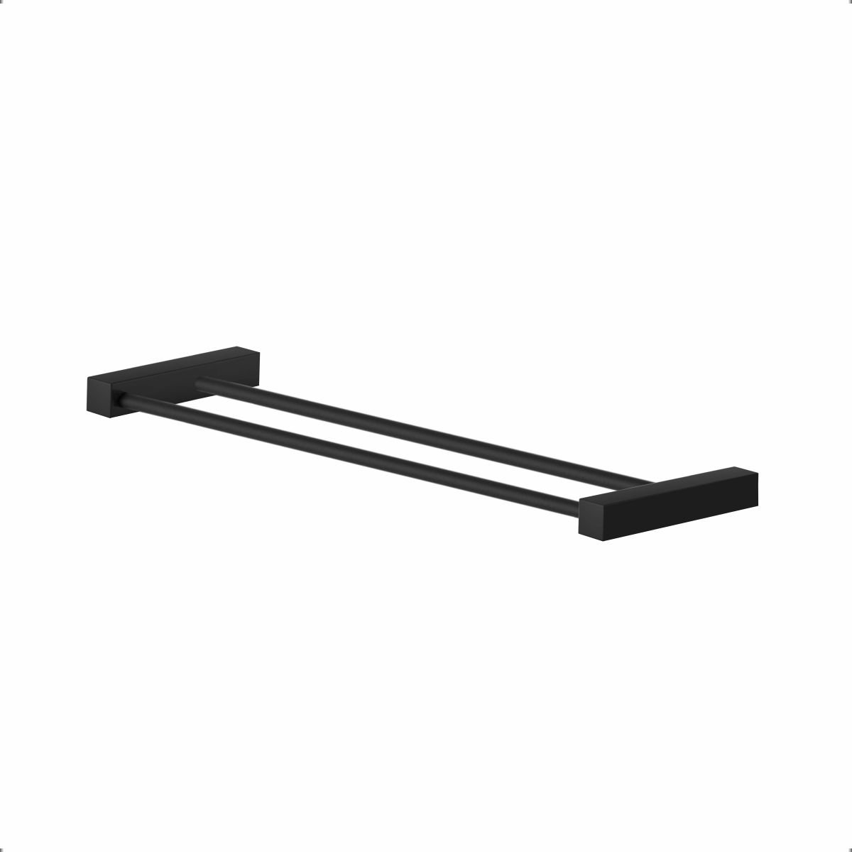 Porta Toalhas Duplo Grego Metal para Banheiro Preto 40cm Troia - 1