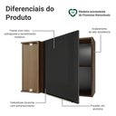 Ver imagem 3 de Armário Aéreo de Canto 1 Porta Rustic/Preto Lux Madesa