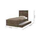 Ver imagem 4 de Cama Solteiro Cambel Luara com Auxiliar Castanho Wood