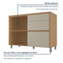 Ver mais imagens de Balcão 1 Portas 3 Gaveta 120cm 100% MDF Condessa Marrom/Carvalho