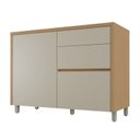 Ver imagem 1 de Balcão 1 Portas 3 Gaveta 120cm 100% MDF Condessa Marrom/Carvalho