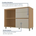Ver imagem 4 de Balcão 1 Portas 3 Gaveta 120cm 100% MDF Condessa Marrom/Carvalho