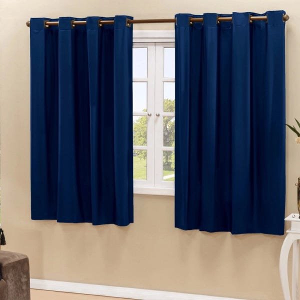 Cortina Blackout PVC Corta 100% A Luz 2,80x1,60M Azul Marinho - 1