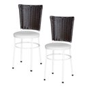 Ver imagem 1 de 2 Cadeiras para Mesa Branca Hawai Marrom:branco